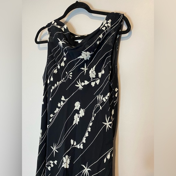 VTG Jones NY Black & White Floral Midi Dress Plus Size - Picture 5 of 7